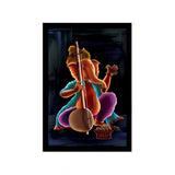 Multicolor synthetic framed Ganesh photo, rectangular wall mount, lightweight and water-resistant