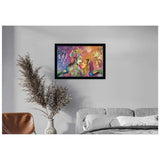 Multicolor Synthetic Framed Radha Krishna Painting (14x20), lightweight, water-resistant wall mount