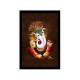 Multicolor synthetic framed rectangular Ganesh photo, lightweight & water-resistant for wall mount