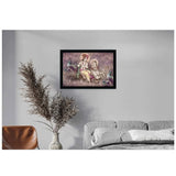 Radha Krishna Painting with Synthetic Photo Frame (Multicolor)