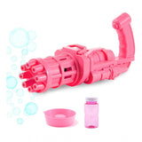 Assorted color Electric Gatling Bubble Gun set for kids (8-hole), safe and fun playtime with hundreds of bubbles per minute