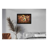 Radha Krishna Painting Vinyl Sparkle Coated with Synthetic Photo Frame (Multicolor)