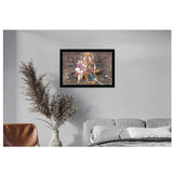 Radha Krishna Painting with Synthetic Photo Frame (Multicolor)