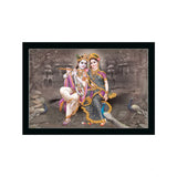 Radha Krishna Painting with Synthetic Photo Frame (Multicolor)