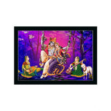 Multicolor synthetic framed Radha Krishna painting, water-resistant and lightweight for wall mounting (14x20 inch)