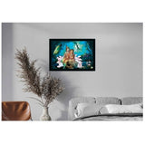 Radha Krishna Painting with Synthetic Photo Frame (Multicolor)