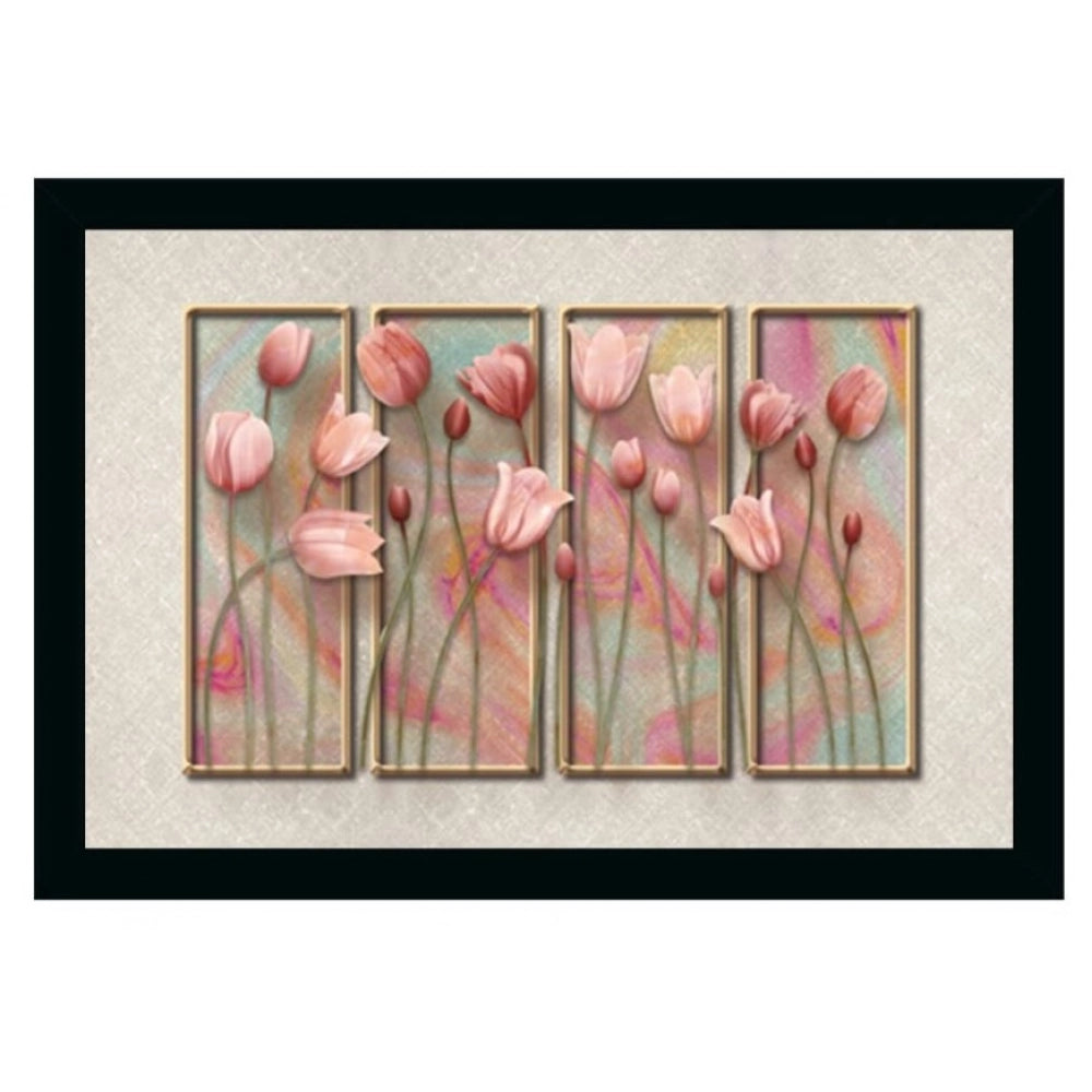 Multicolor flower painting on lightweight, water-resistant vinyl sparkle frame. Rectangular design for wall mount, 14x20 inch synthetic photo frame