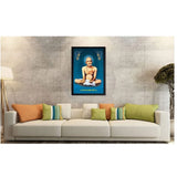 Multicolor vinyl sparkle coated Shri Gajanan Maharaj painting with lightweight, water-resistant synthetic frame (14x20 inch)