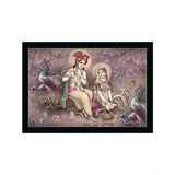 Radha Krishna Painting with Synthetic Photo Frame (Multicolor)