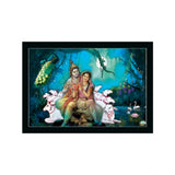 Radha Krishna Painting with Synthetic Photo Frame (Multicolor)