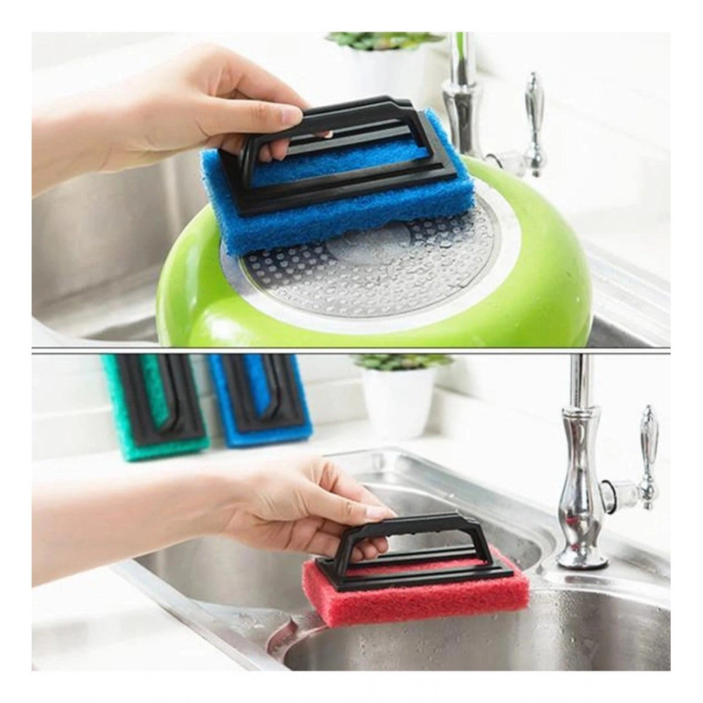 Assorted Alox tile scrubbers with handle - Multipurpose for floor, wall, and sink cleaning