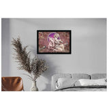 Multicolor Radha Krishna painting with lightweight, water-resistant synthetic frame, 14x20 inch rectangular wall mount