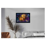 Radha Krishna Painting Vinyl Sparkle Coated with Synthetic Photo Frame (Multicolor)