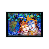 Radha Krishna Painting with Synthetic Photo Frame (Multicolor)