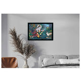 Radha Krishna Painting with Synthetic Photo Frame (Multicolor)
