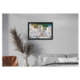 Radha Krishna Painting with Synthetic Photo Frame (Multicolor)
