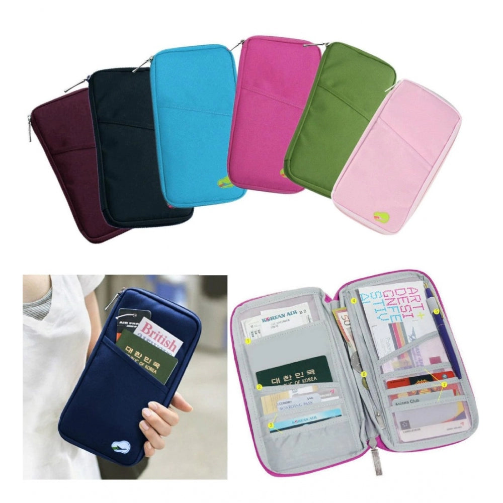 Travel wallet envelope flip cover case pouch (assorted), 9 pockets for credit cards & travel essentials, made of water-resistant premium nylon fabric