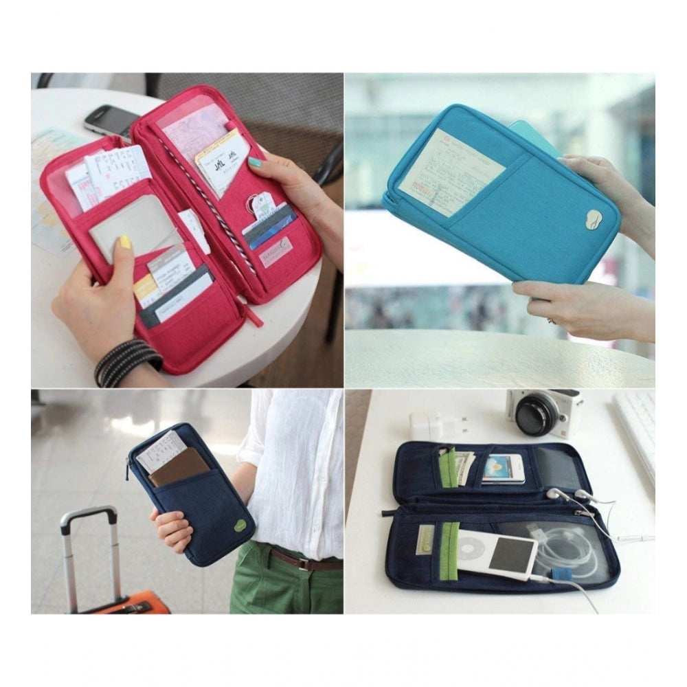 Assorted water-resistant travel wallets, featuring 9 pockets for passport, credit cards, and documents. Durable nylon flip cover case