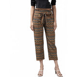 MultiColor printed cotton trouser pant for women, ankle length casual style