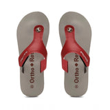 Maroon unisex slippers with orthopedic support and red straps