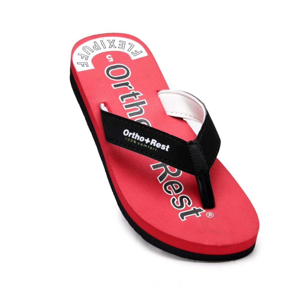 Unisex Rubber Comfortable Orthopedic Doctor Slipper and Flip Flops (Red) - GillKart