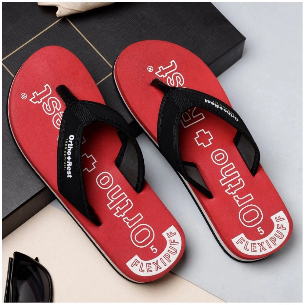Unisex slipper, red, orthopedic support