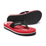Unisex rubber flip flop with red straps and sole