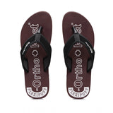 Maroon orthopedic slippers with black strap, comfortable and supportive