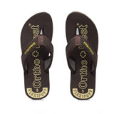 Brown unisex rubber orthopedic doctor slipper with flip flap feature
