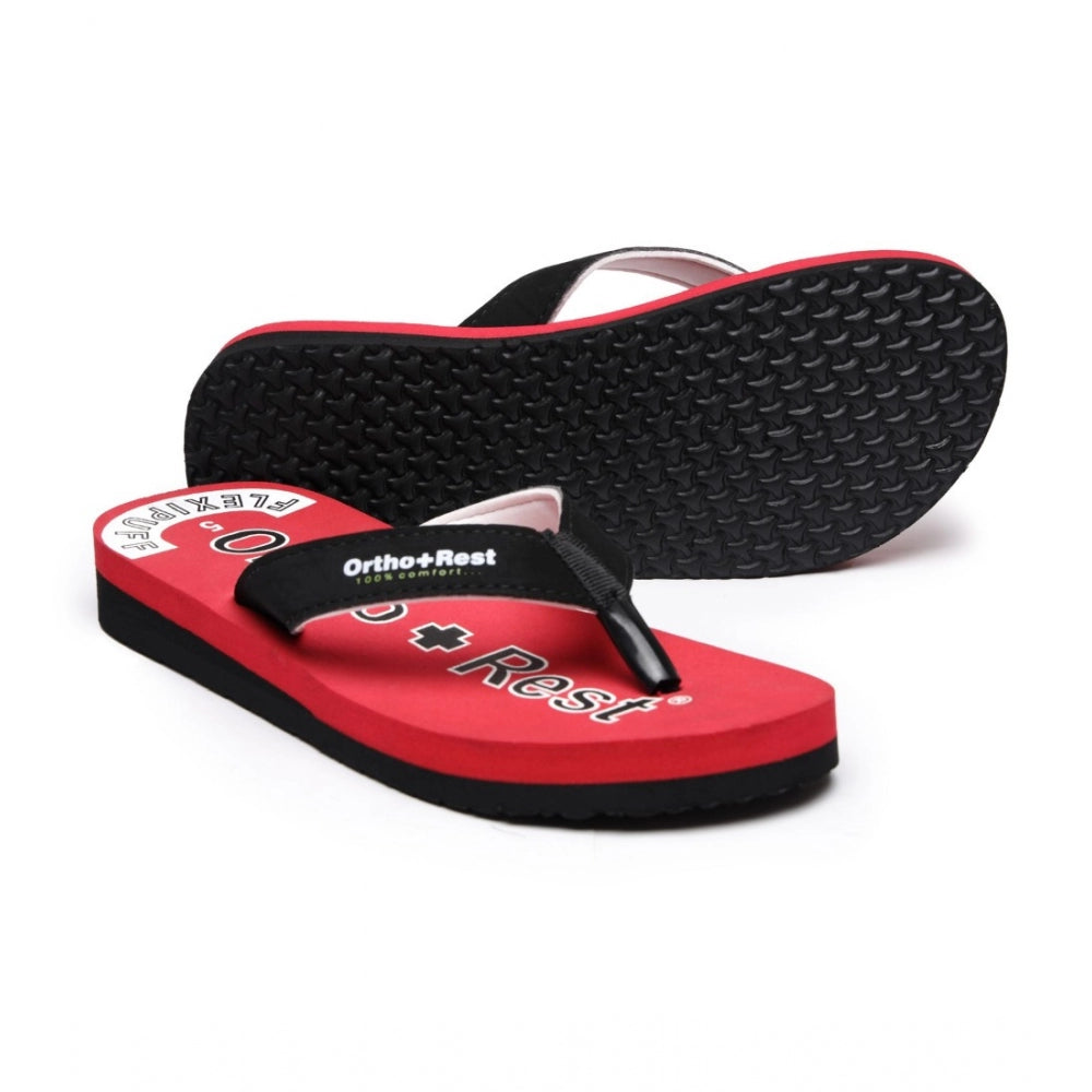 Unisex Rubber Comfortable Orthopedic Doctor Slipper and Flip Flops (Red) - GillKart