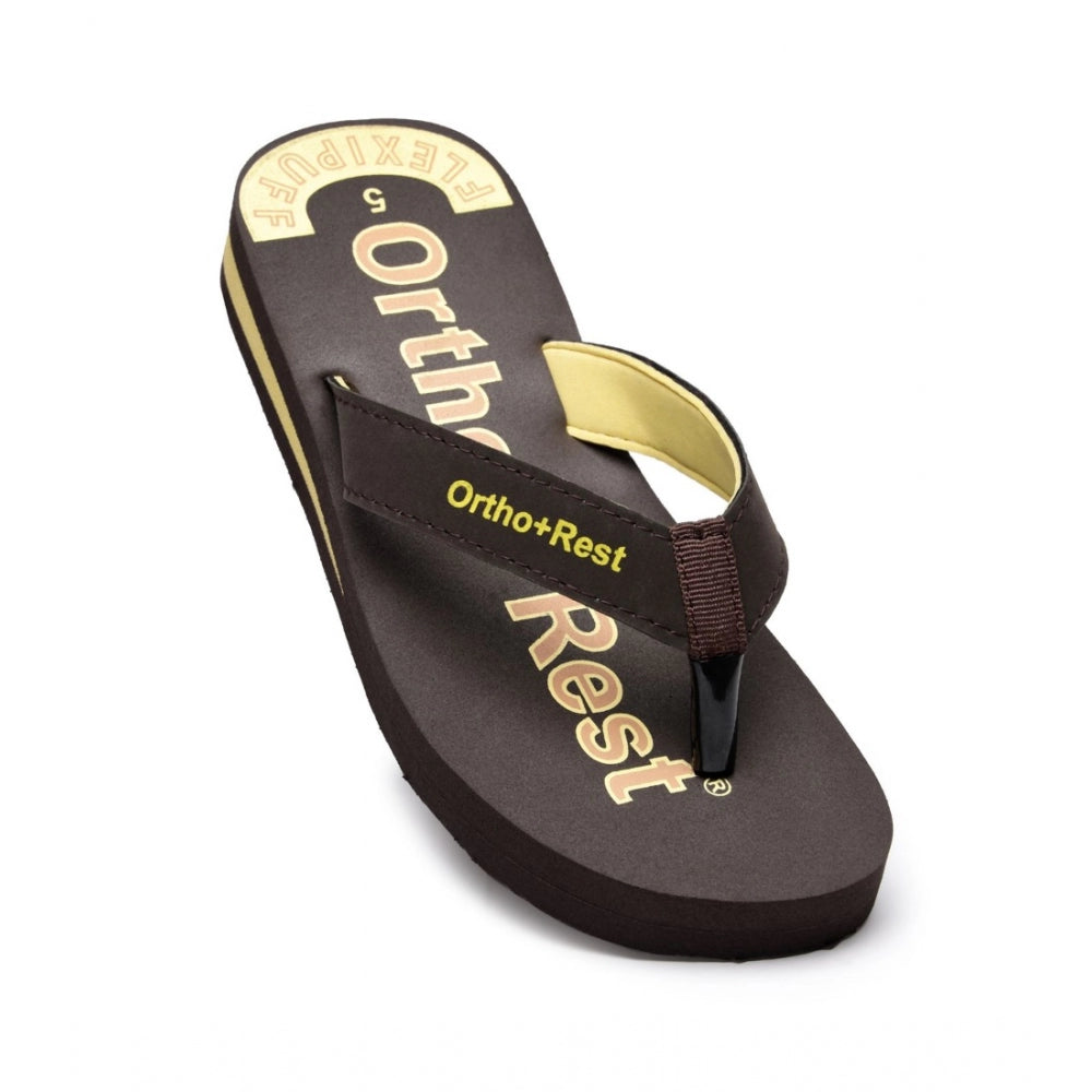 Unisex Rubber Comfortable Orthopedic Doctor Slipper and Flip Flops (Brown) - GillKart