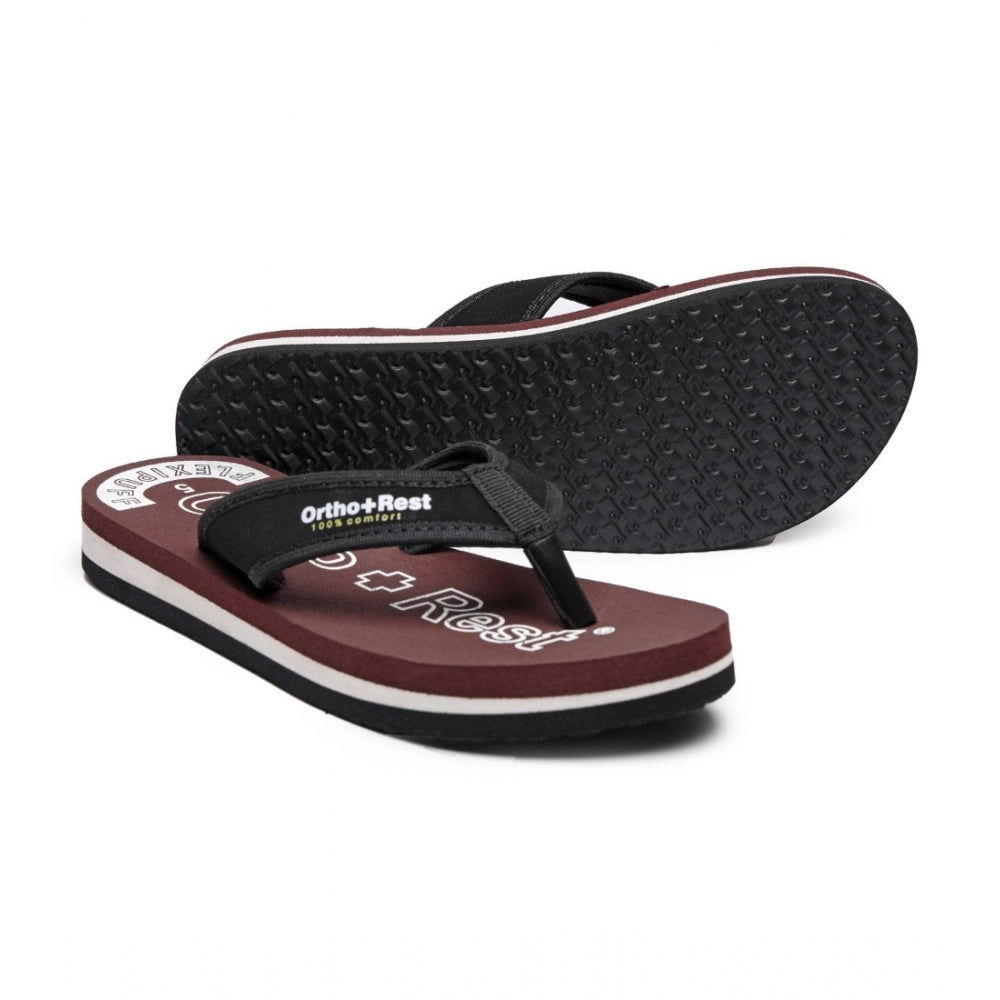 Maroon rubber slippers, doctor orthopedic comfort, flip flop