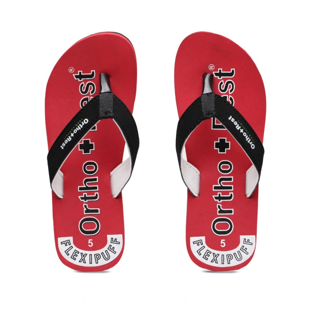 Unisex Rubber Comfortable Orthopedic Doctor Slipper and Flip Flops (Red) - GillKart