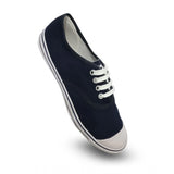 Navy blue lace-up school shoe