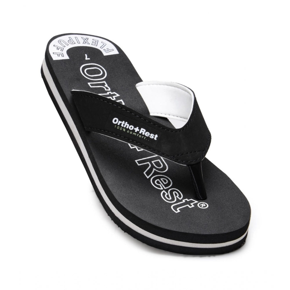 Black rubber slipper with adjustable strap
