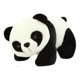 Black cotton fiber panda plush toy, adorable accessory for car dashboard, office, or home