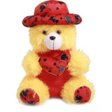 Yellow cotton fiber Heart Cap Teddy Bear, perfect for home decor or gifting