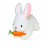 White cotton fiber rabbit toy with carrot, perfect for home, office or car dashboard, ideal gift for loved ones