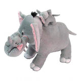 Grey cotton fiber elephant with baby toy, great for gifting or decor in cars, offices, homes