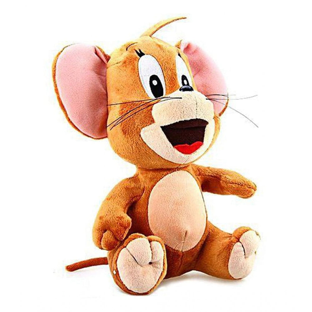 Brown cotton fiber stuffed plush toy: Cartoon Character Mouse Animal "Jerry" for car dashboards, offices, homes, or as a gift