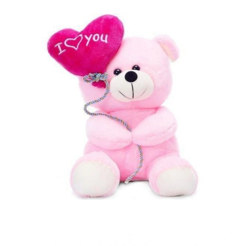 Pink cotton fiber balloon teddy bear with heart love you message, great decor or gift idea