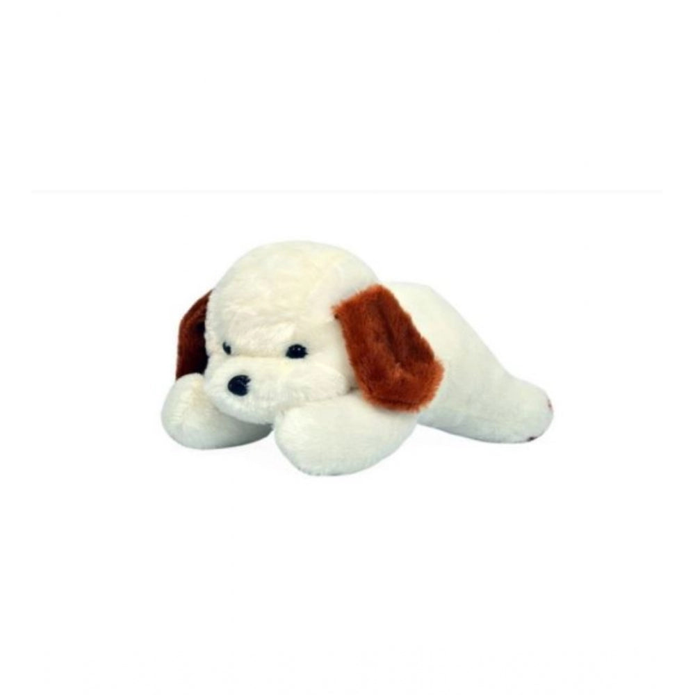 White cotton fiber sleeping dog plush toy, perfect for cars, offices, homes, or gifts