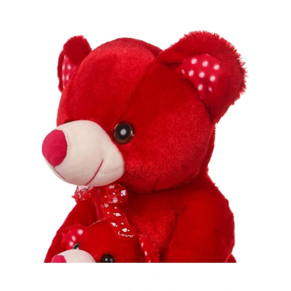 Cotton fiber red mother-baby teddy bear, ideal decor for car dashboard, office, or home, great gift for loved ones
