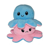 Blue cotton fiber reversible Flip Octopus toy for car dashboard, office, or home - great gift idea
