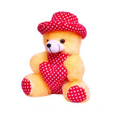 Yellow cotton fiber cap teddy bear softplush toy for car dashboard, office or home - ideal gift for loved ones