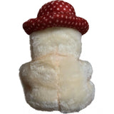 Cream cotton fiber cap teddy bear with heart, great decor for car dashboard, office, or home, ideal gift for loved ones