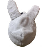 White cotton plush animal helmet cover, perfect for car dashboard, office, or home decor as a thoughtful gift