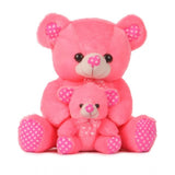 Pink cotton fiber mother-baby teddy bear, ideal for cars, offices, homes, or gifts, color might slightly differ due to lighting and screens