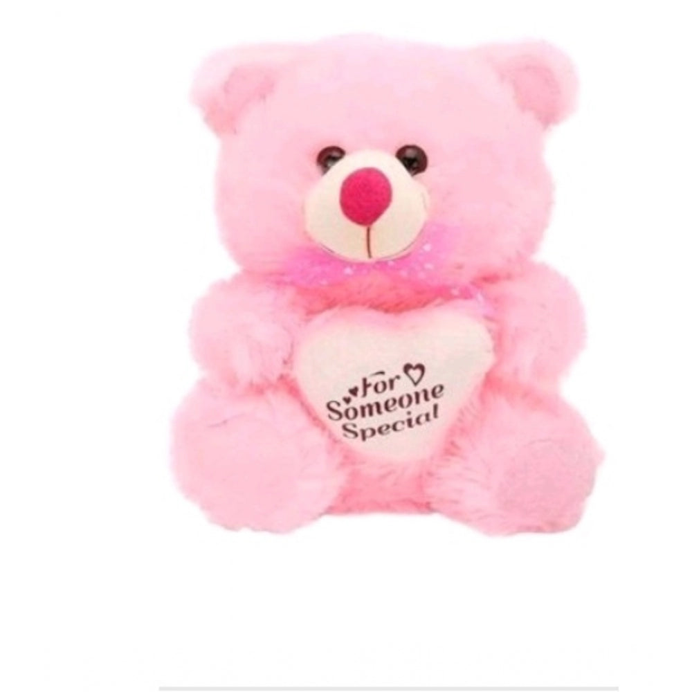 Cotton fiber pink mono teddy bear for car dashboard, office, or home - ideal gift for loved ones