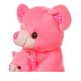 Pink cotton fiber mother-baby teddy bear, perfect gift for loved ones anywhere